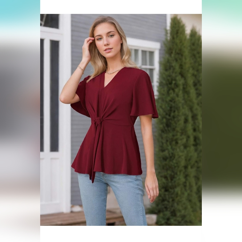 Tie front blouse